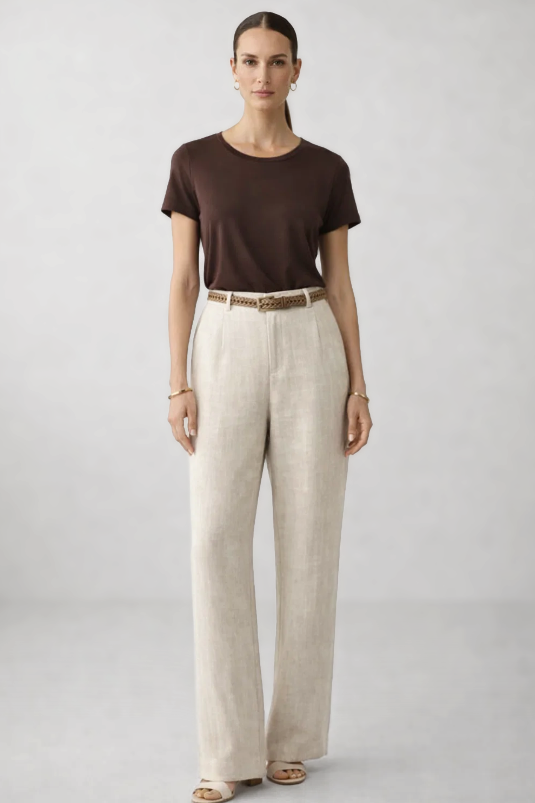 LINEN TROUSER WITH BELT