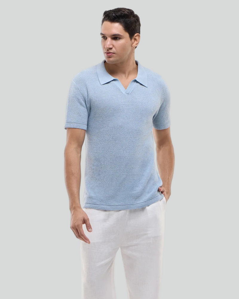 COTTON KNIT SHORT SLEEVE POLO SHIRT